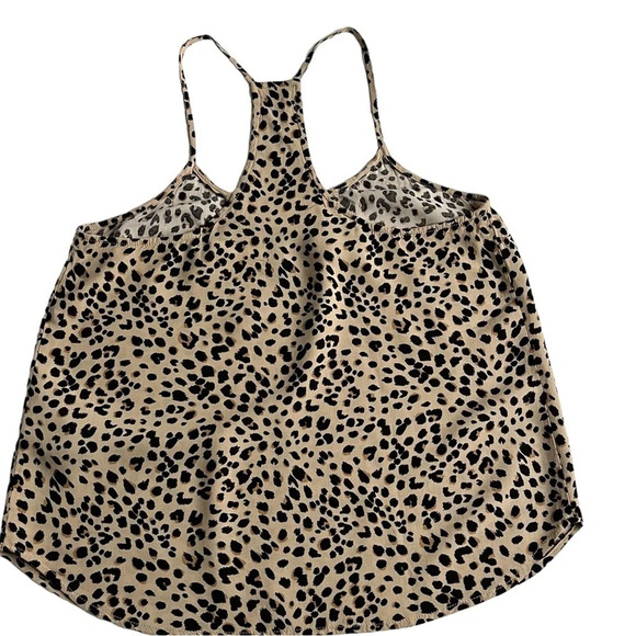 H & M Divided Camisole Sz 6 Beige Cheetah Print Y2K Slinky Animal Print Tank Top - Picture 2 of 7